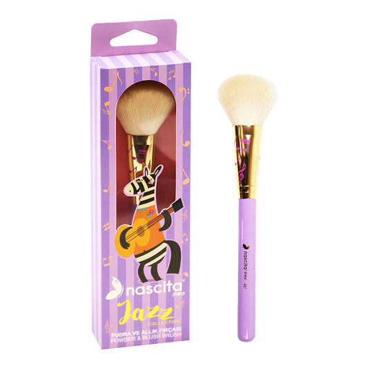 Nascita Jazz Professional Makeup Brush Set for Powder and Blush Application - High-Quality, Soft Bristles for Everyday and Professional Use by Beauty Care Bag
