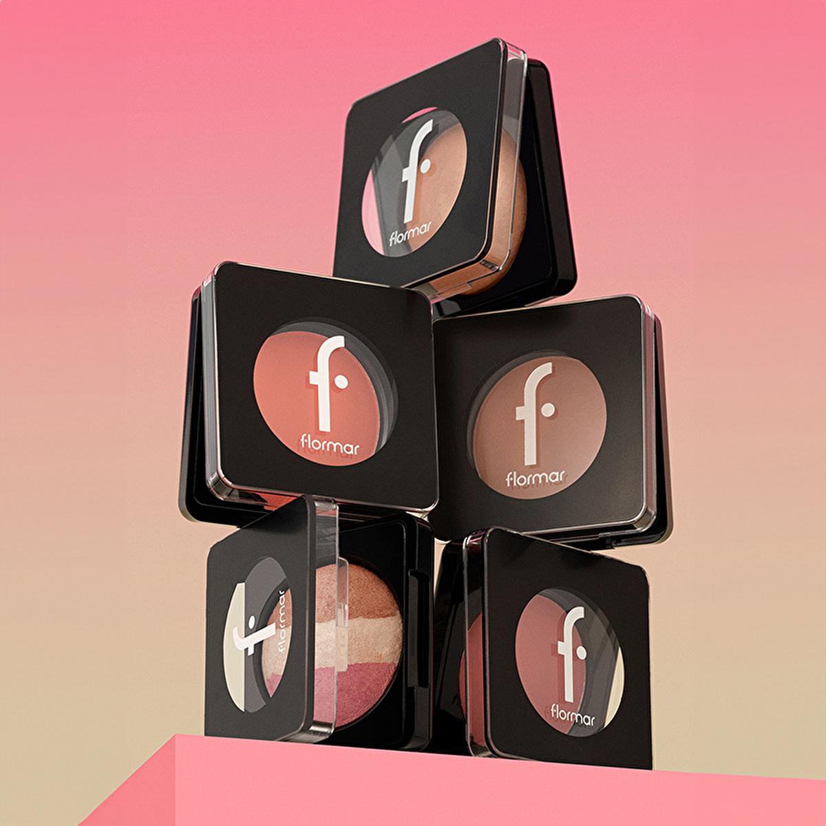 Flormar Shimmer Pink Baked Blush: High Pigment, Natural Glow, Vitamin E - Radiant Finish for All Skin Types by Beauty Care Bag