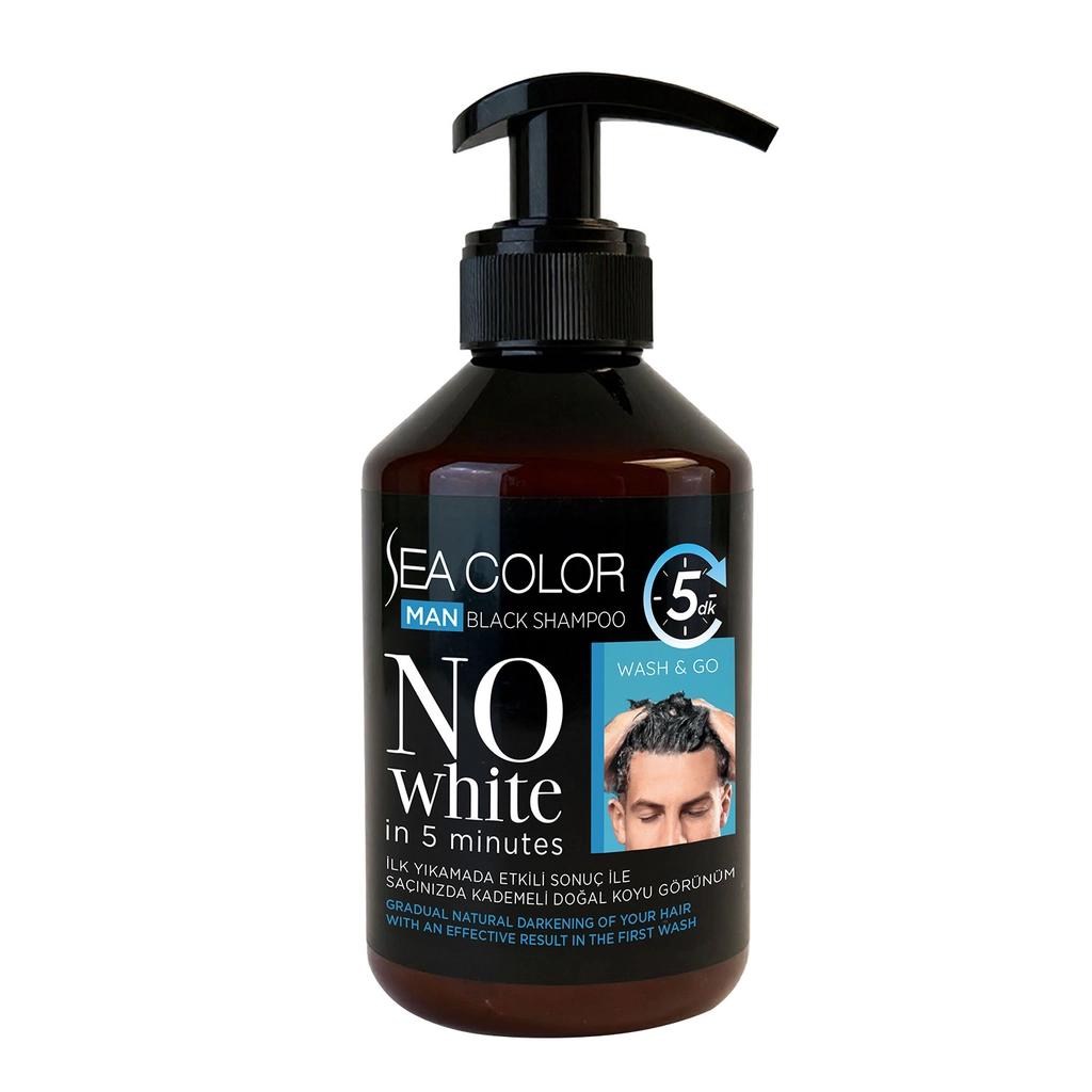 Sea Color Men's Black Shampoo for Gray Coverage 250 ml by Beauty Care Bag