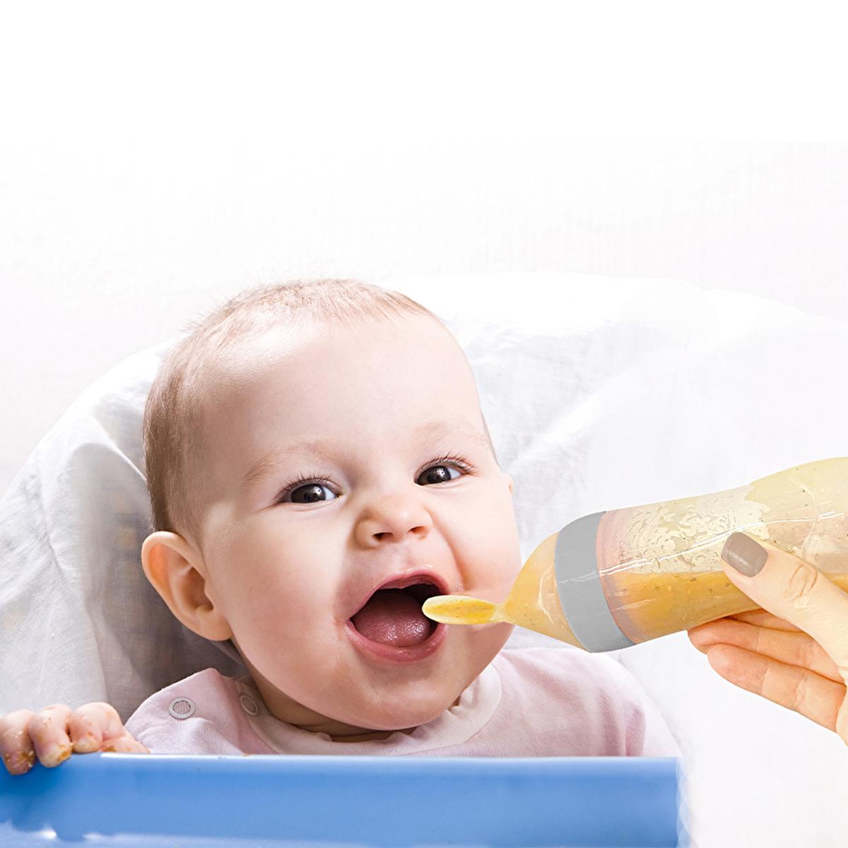 Babyjem Baby Squeeze Spoon - BPA-Free, One-Handed Feeding, Silicone Baby Feeding Utensils, Baby Feeding Accessories, Baby Feeding Spoon by Beauty Care Bag