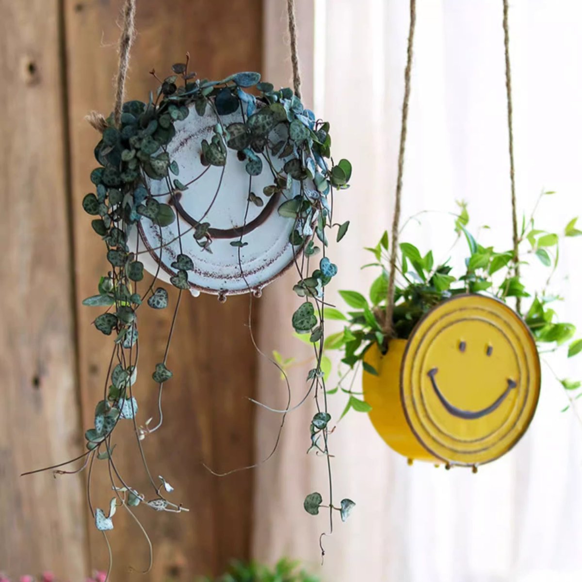 Happy Face Hanging Planter by RusticReach