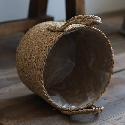 Handwoven Seagrass Basket for Plants by RusticReach