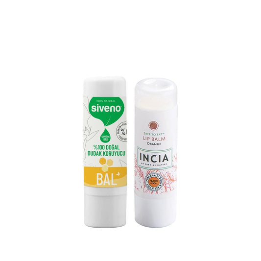 Siveno Natural Lip Care Set with Honey and Orange - Nourishing and Protective Lip Balm for Dry Lips by Beauty Care Bag