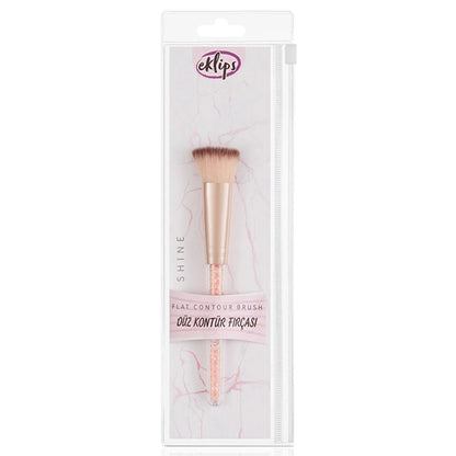 Eklips Pro Shine Flat Contour Brush for Precise Sculpting by Beauty Care Bag