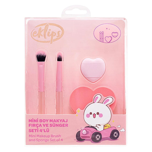 Eklips Character 4-Piece Makeup Brush and Sponge Set by Beauty Care Bag