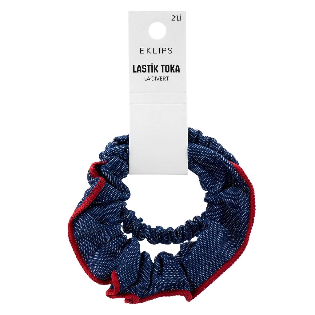 Eklips Navy Blue Elastic Hair Ties for Secure Styling by Beauty Care Bag