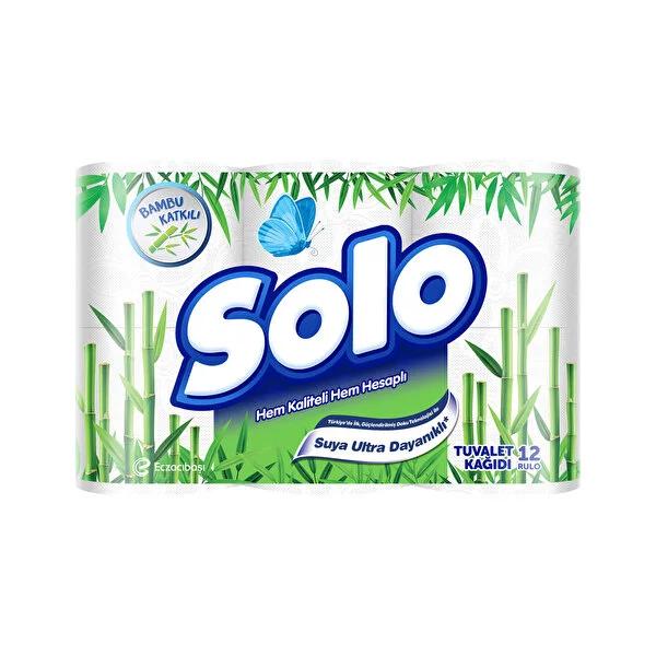 Solo Bambu Bamboo Toilet Paper, Water-Resistant, 12-Pack - Eco-Friendly Bathroom Essentials by Beauty Care Bag