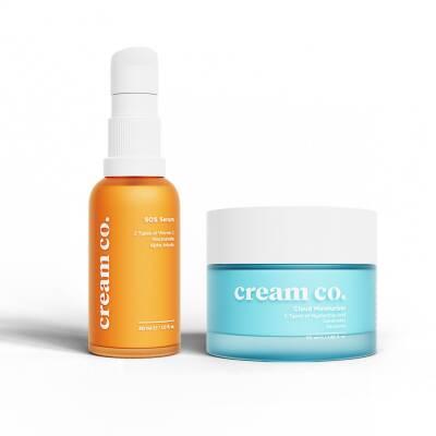 Cream Co. Skincare Set - Hydrating Serum and Moisturizer for Sensitive Skin, Vegan Skincare Products by Beauty Care Bag