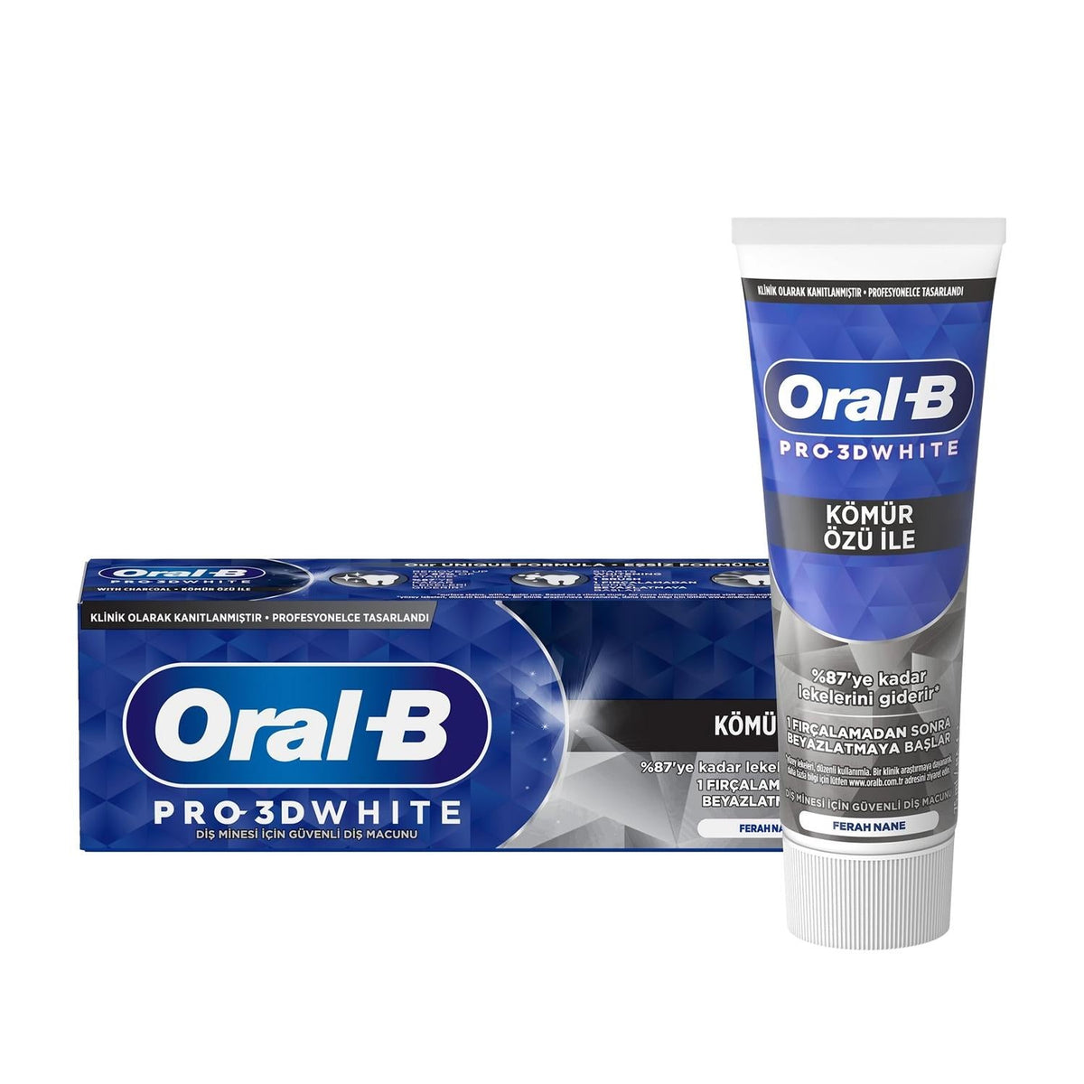 Oral-B Pro 3D White Charcoal Toothpaste - 75ml - Whiter Teeth & Deep Cleaning by Beauty Care Bag