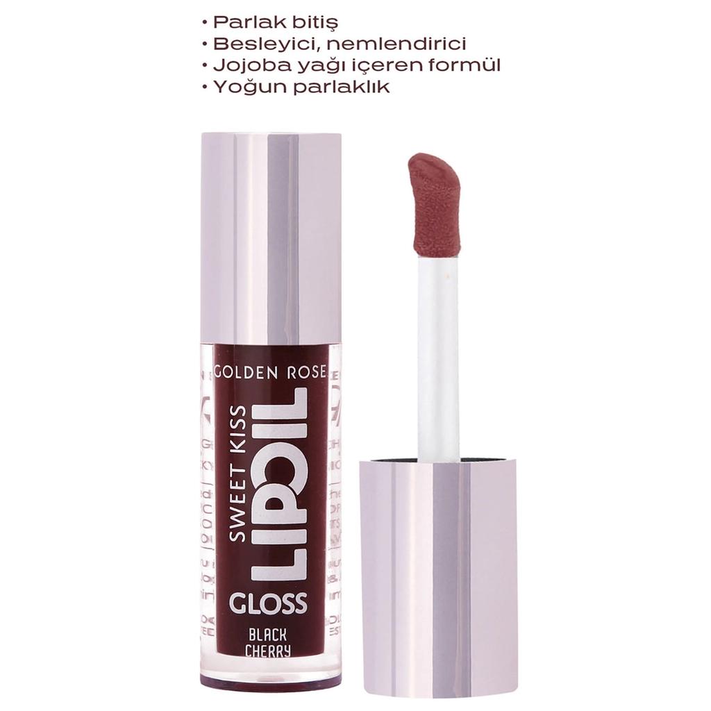 Golden Rose Sweet Kiss Lip Oil Gloss in Black Cherry by Beauty Care Bag