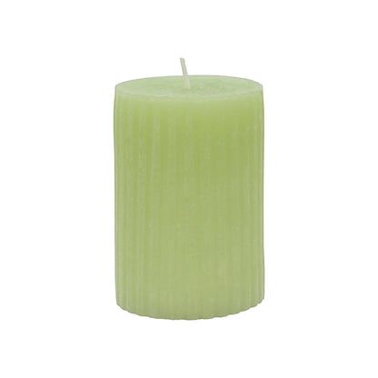 Rubin Licht Rustic Ribbed Green Candle for Cozy Home Decor by Beauty Care Bag