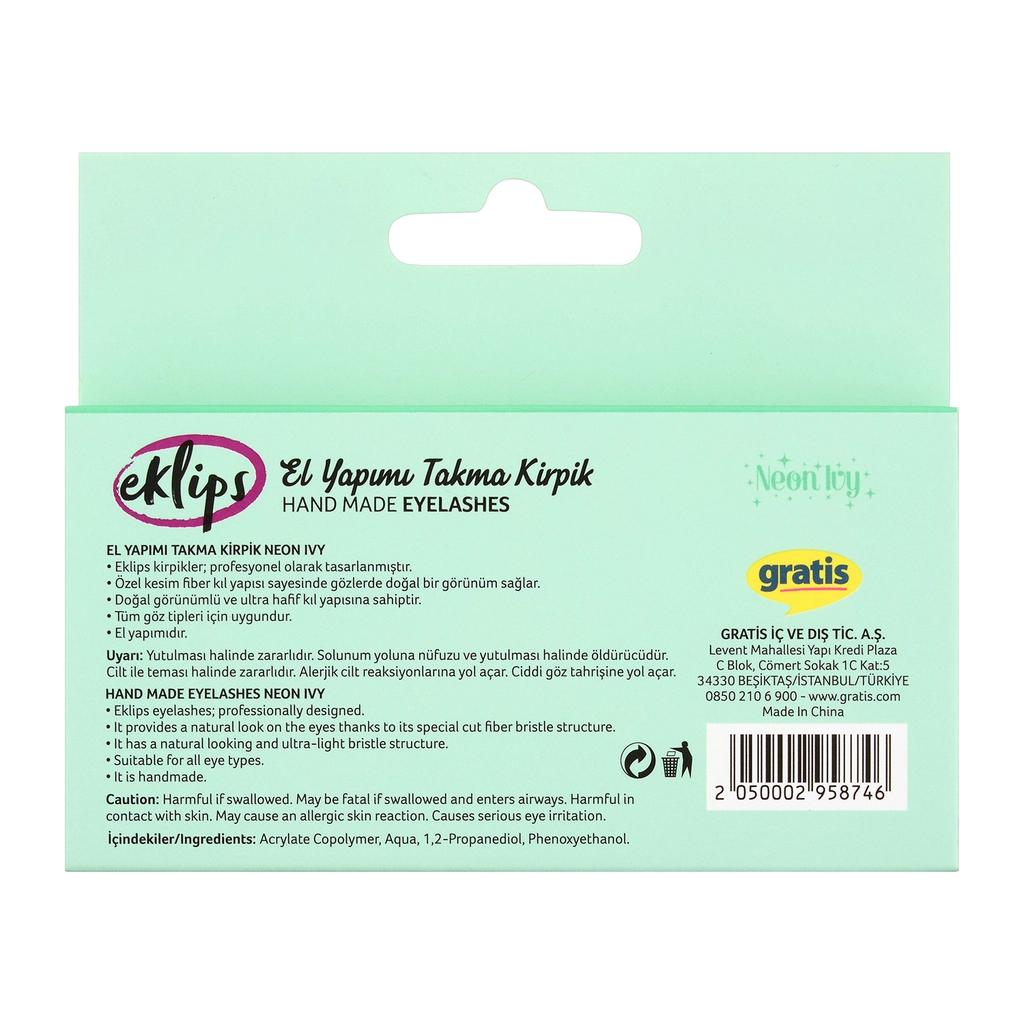 Eklips Neon Ivy False Eyelashes for Bold Volume 1 Pair by Beauty Care Bag