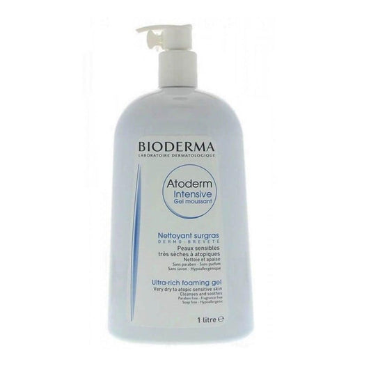 Bioderma Atoderm Intensive Cleansing Gel 1L - Gentle, Soap-Free, Moisturizing for Dry & Sensitive Skin by Beauty Care Bag
