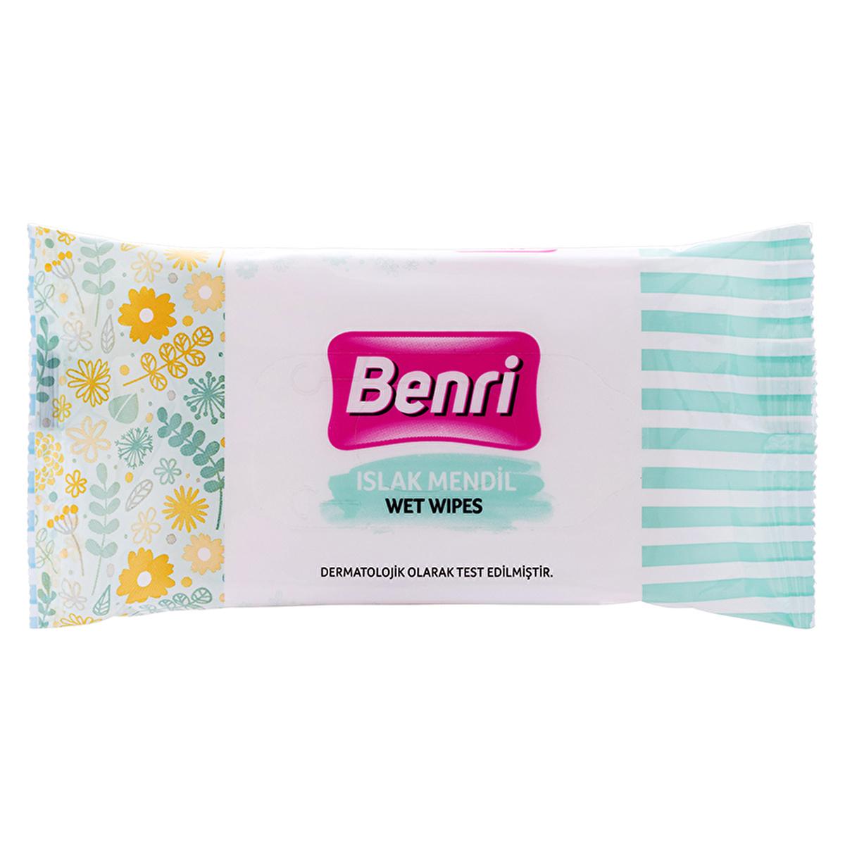 Benri Wet Wipes 3-Pack of 15 - Gentle, Paraben-Free Hygiene on-the-Go by Beauty Care Bag