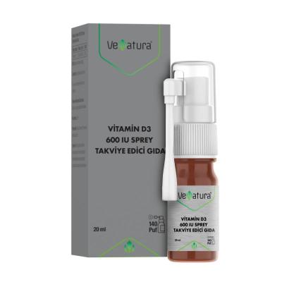 VeNatura Vitamin D3 Spray 600 IU: Boost Bone Health & Immunity - Easy Oral Supplement for Adults & Children by Beauty Care Bag
