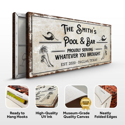 Personalized Rustic Pool Sign by Tailored Canvases
