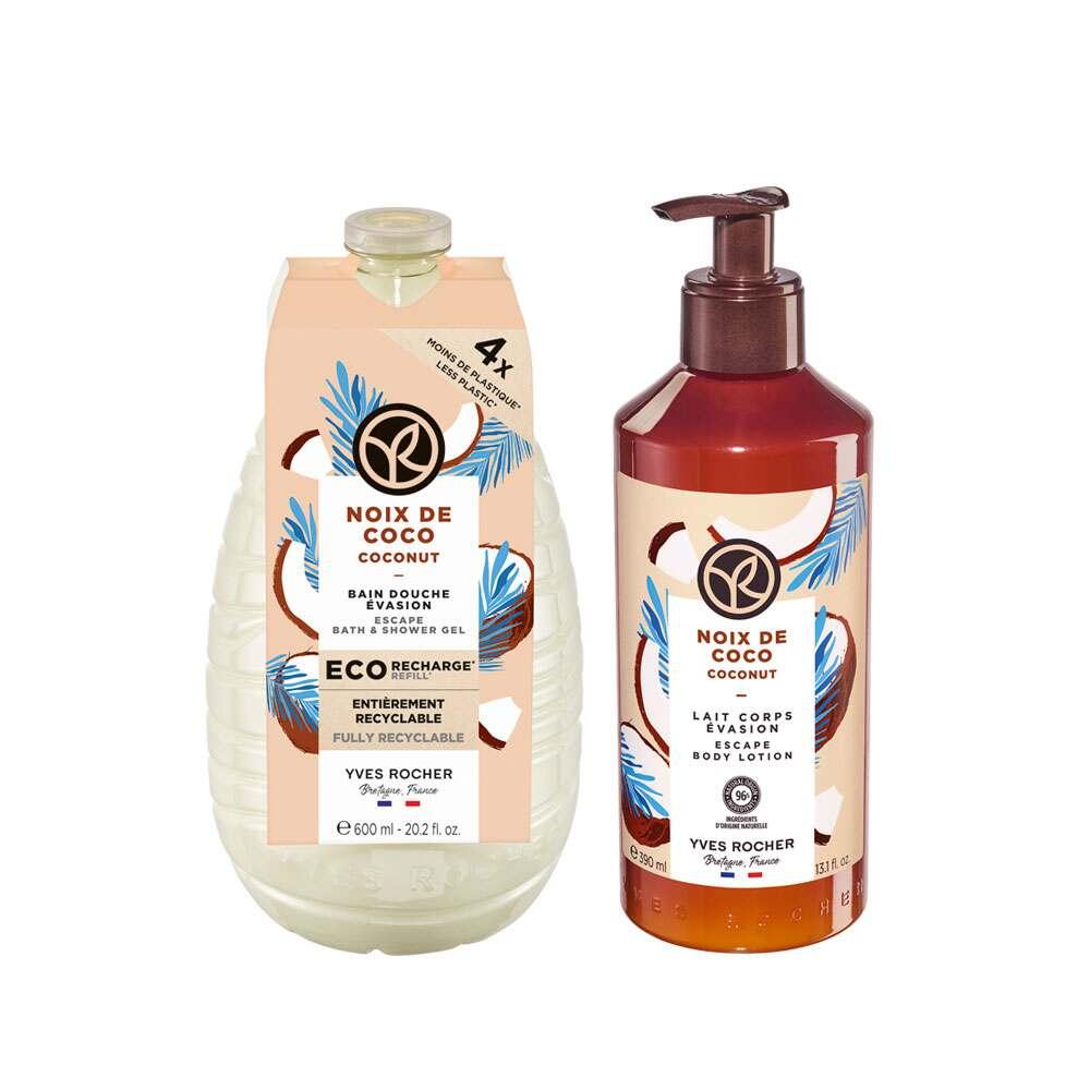 The Body Shop Coconut Shower Gel and Body Lotion Set - Moisturizing, Refillable, Eco-Friendly Packaging by Beauty Care Bag
