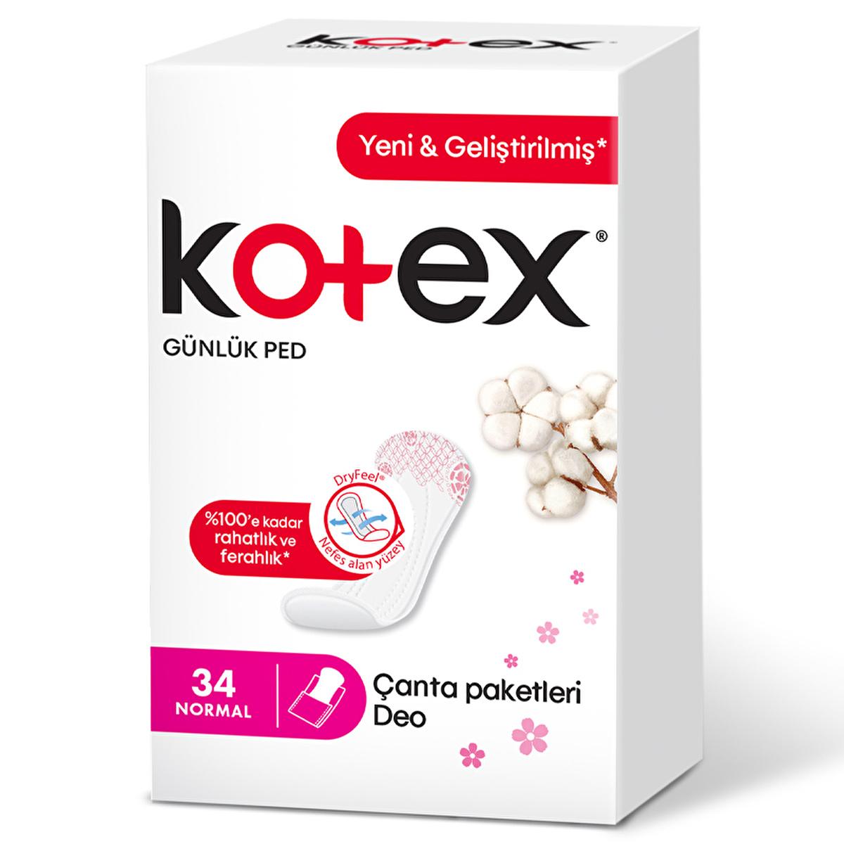 Kotex Daily Panty Liners Normal 34 Count - Soft, Absorbent, and Hygienic Feminine Hygiene Products for Women by Beauty Care Bag