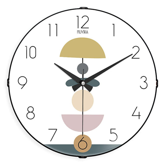 Muyika 36 cm Silent Wall Clock with Real Glass Front and Modern Design by Beauty Care Bag