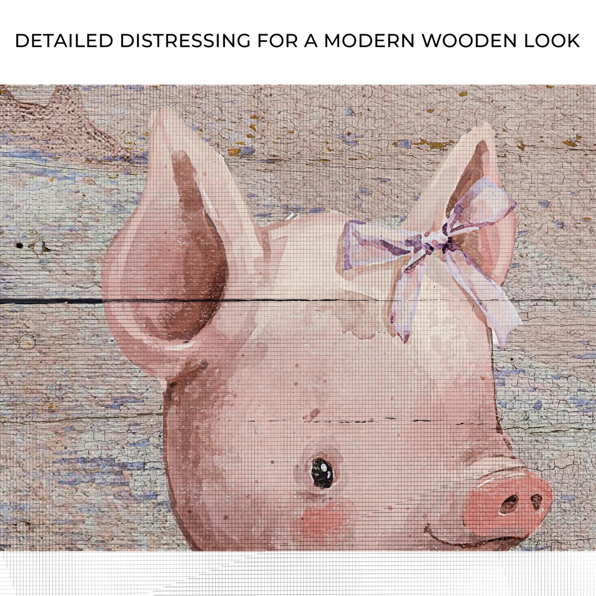 Simple Ribbon Dress Pig Canvas Wall Art by Tailored Canvases