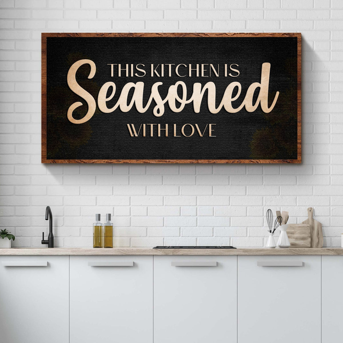This Kitchen Is Seasoned With Love Sign by Tailored Canvases