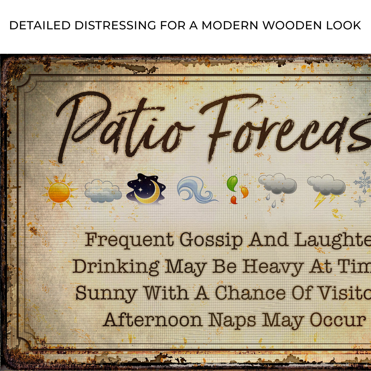 Patio Forecast Sign by Tailored Canvases