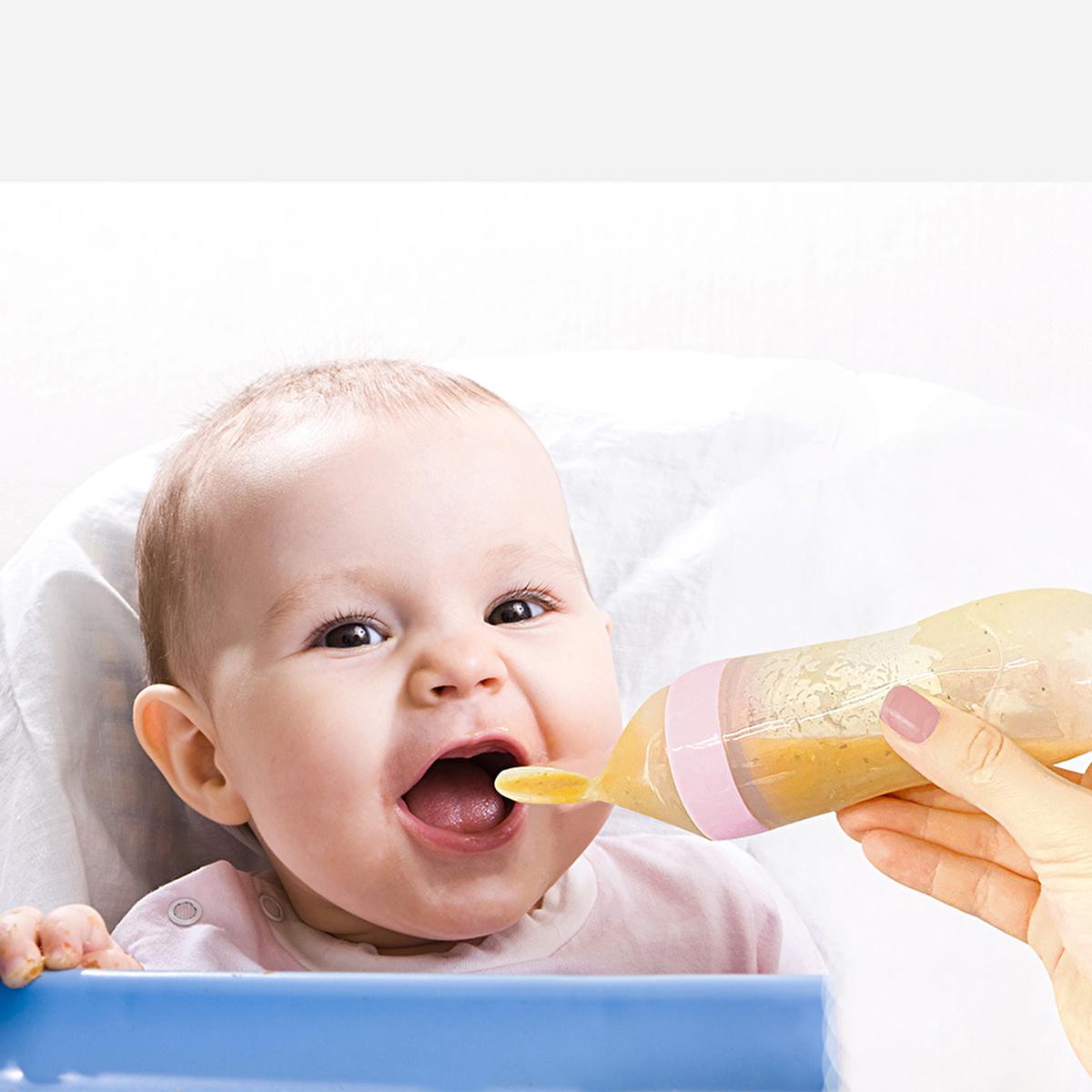 Babyjem Baby Squeeze Spoon - BPA-Free, One-Handed Feeding, Silicone Baby Feeding Utensils, Baby Feeding Accessories, Baby Feeding Spoon by Beauty Care Bag