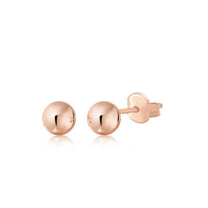 10K Yellow White Rose Gold Polished Stud Ball Earrings 5mm by Massete