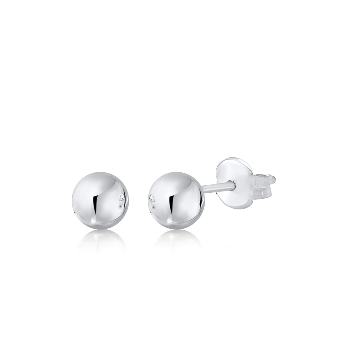 10K Yellow White Rose Gold Polished Stud Ball Earrings 5mm by Massete