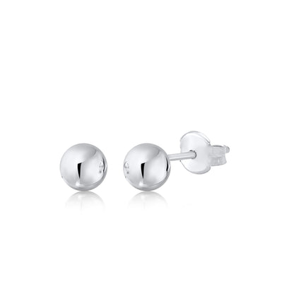 10K Yellow White Rose Gold Polished Stud Ball Earrings 5mm by Massete