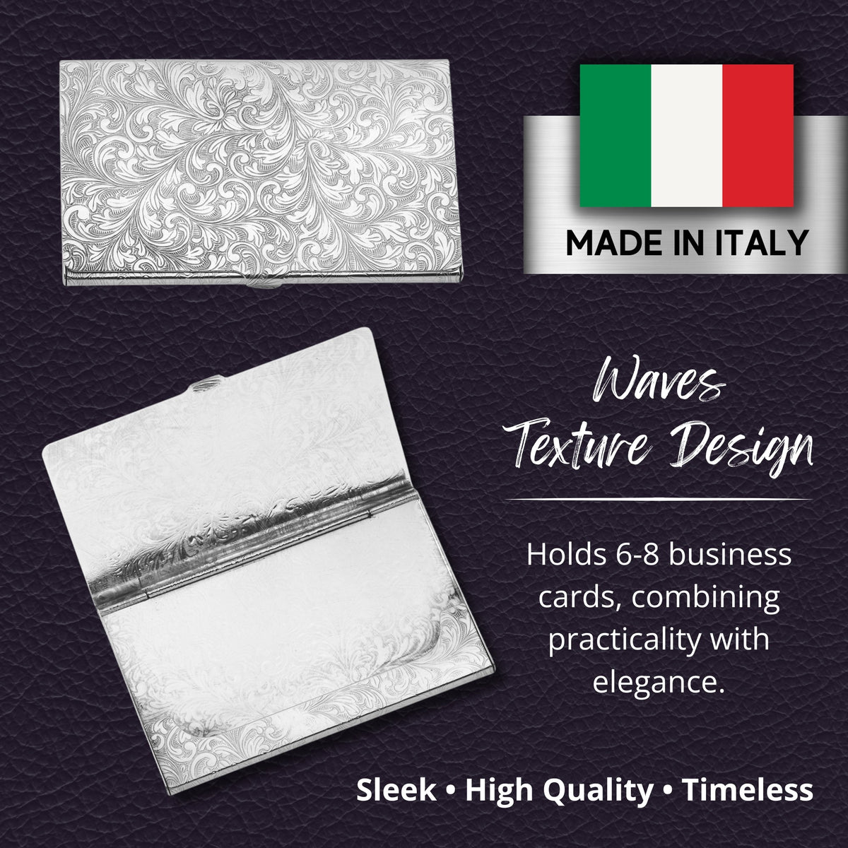 Z.SAMUEL Luxury Sterling Silver 925 Business Card Holder Italy for Men and Women by Massete
