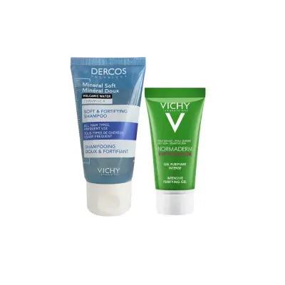 Vichy Dercos shampoo and Normaderm cleansing gel set