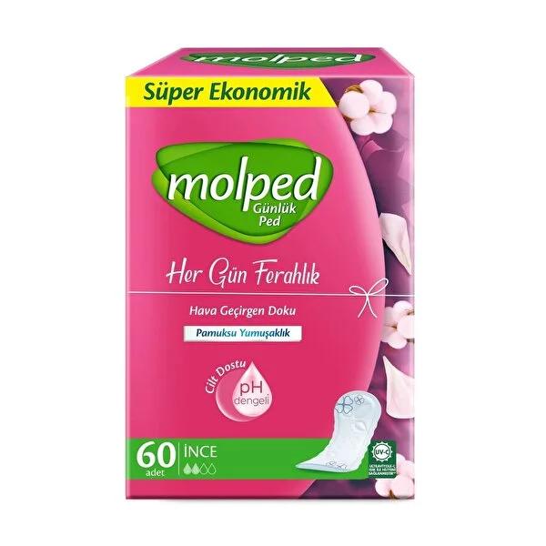 Molped Fragrance-Free Sanitary Pads - 60 Count, Breathable & Comfortable Menstrual Hygiene Products by Beauty Care Bag