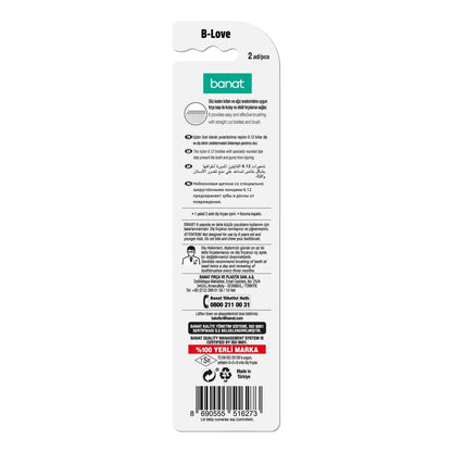 Banat B-Love Medium Toothbrush Set 2-Pack by Beauty Care Bag