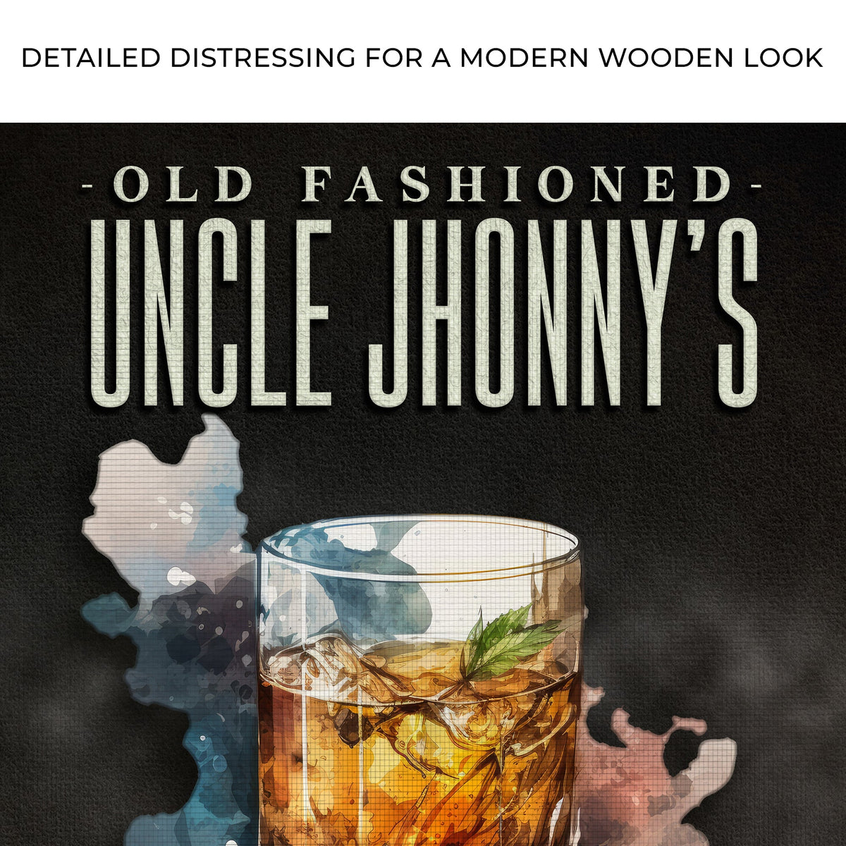 Old Fashioned Whiskey Bar Sign by Tailored Canvases