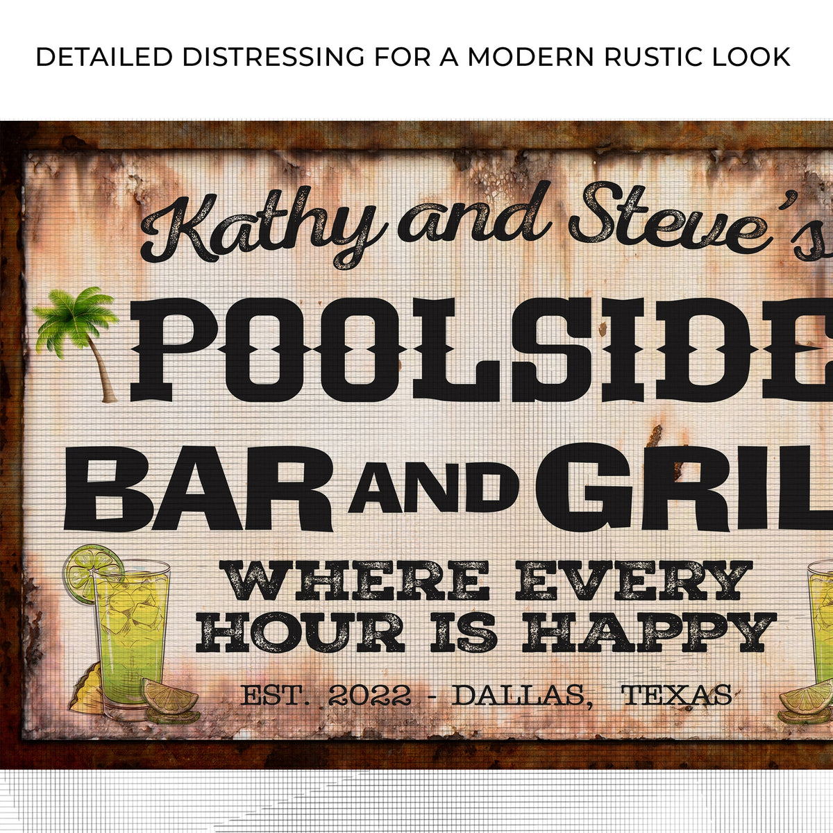 Poolside Bar And Grill Sign III by Tailored Canvases