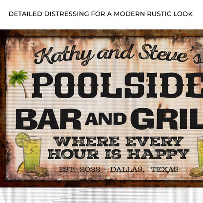 Poolside Bar And Grill Sign III by Tailored Canvases