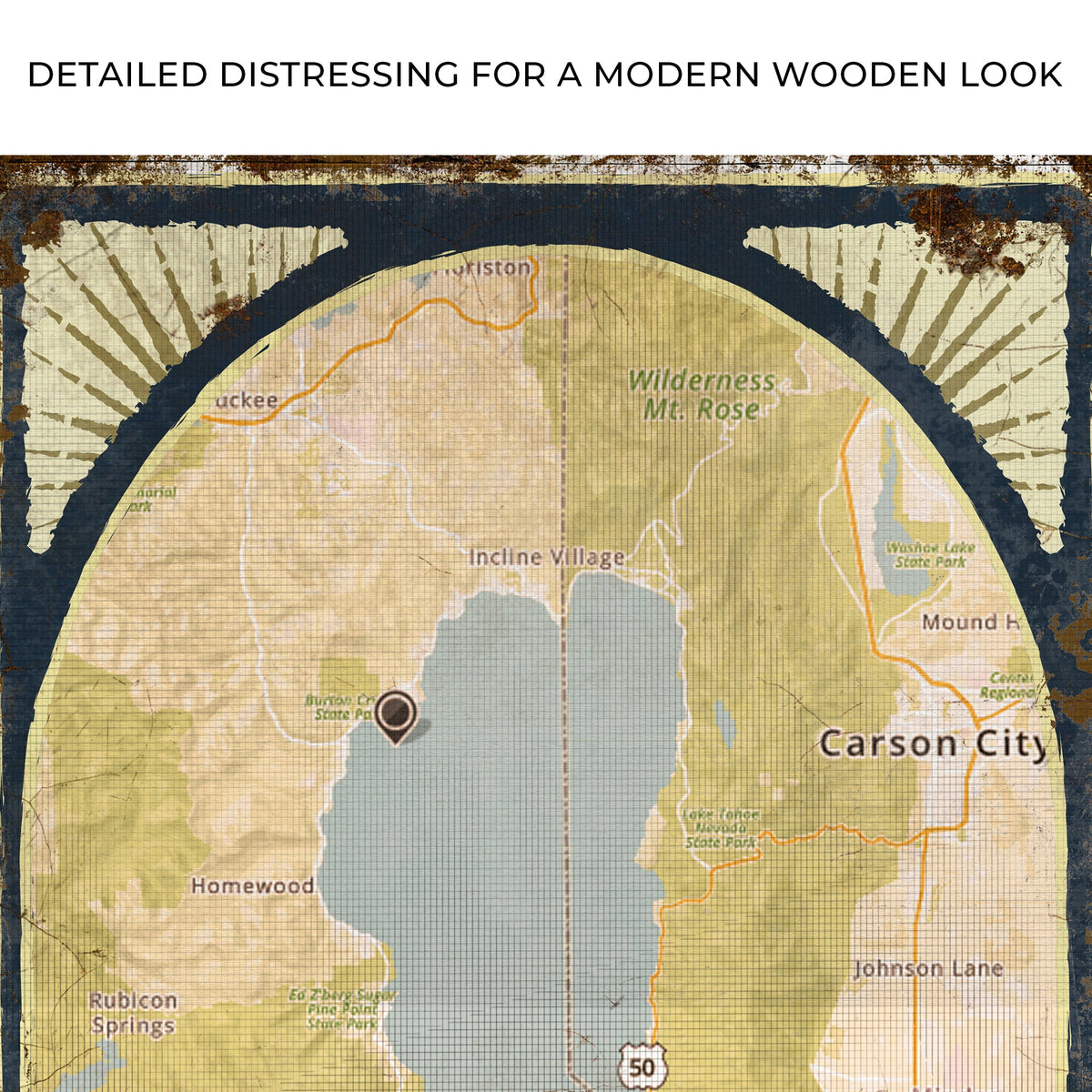 Lake Map Portrait Sign by Tailored Canvases