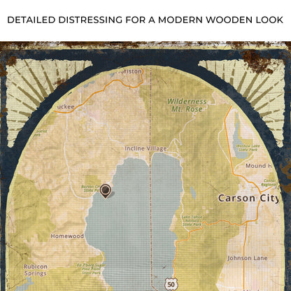 Lake Map Portrait Sign by Tailored Canvases