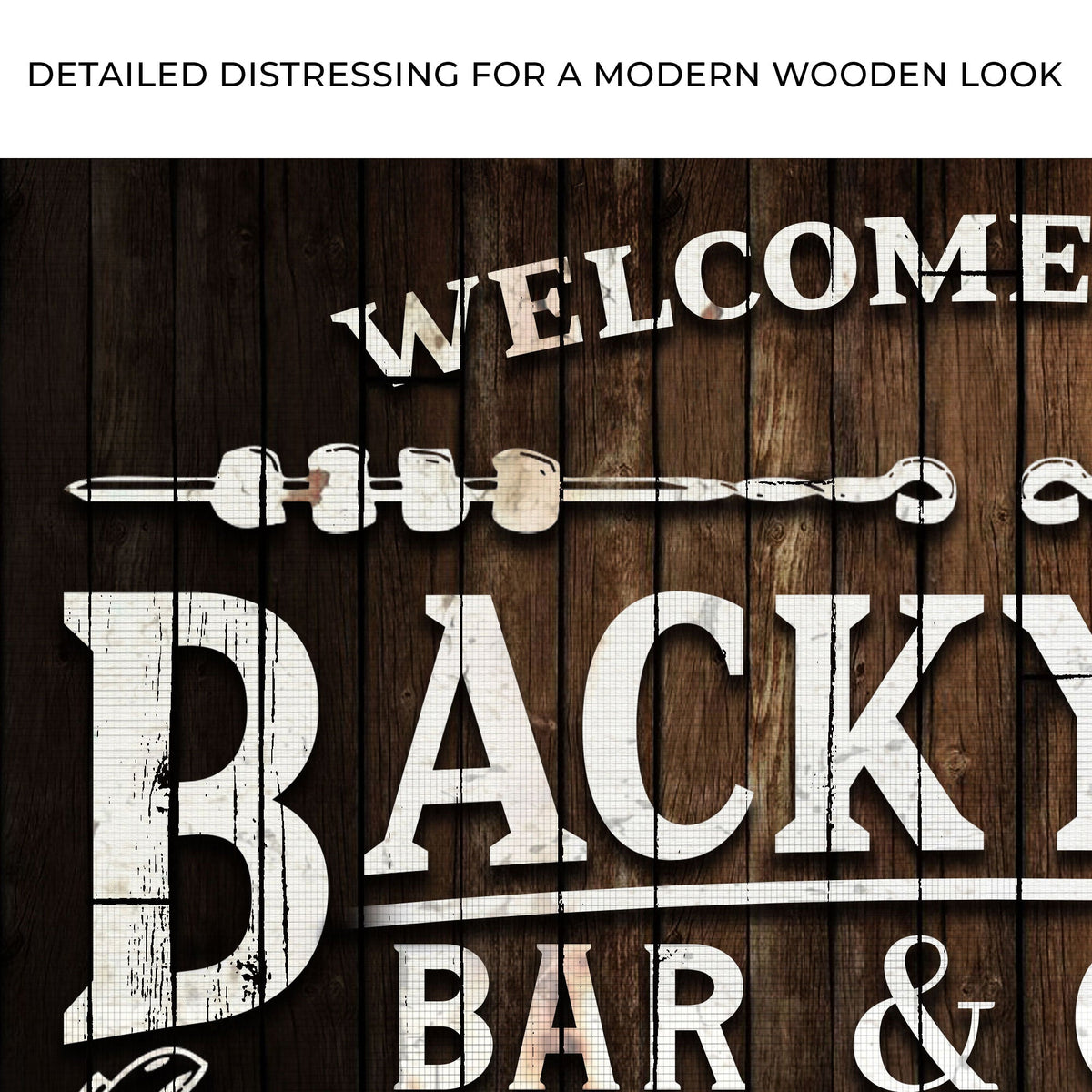 Welcome To Our Backyard Bar And Grill Sign by Tailored Canvases