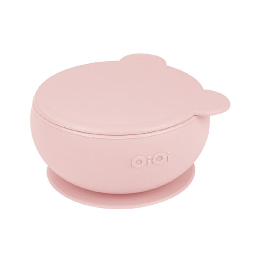 OiOi vacuum sealed silicone baby bowl in Pinky Pink