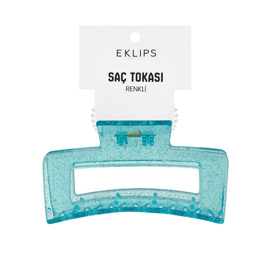 Eklips Rectangular Glittery Blue Claw Clip Hair Accessory by Beauty Care Bag
