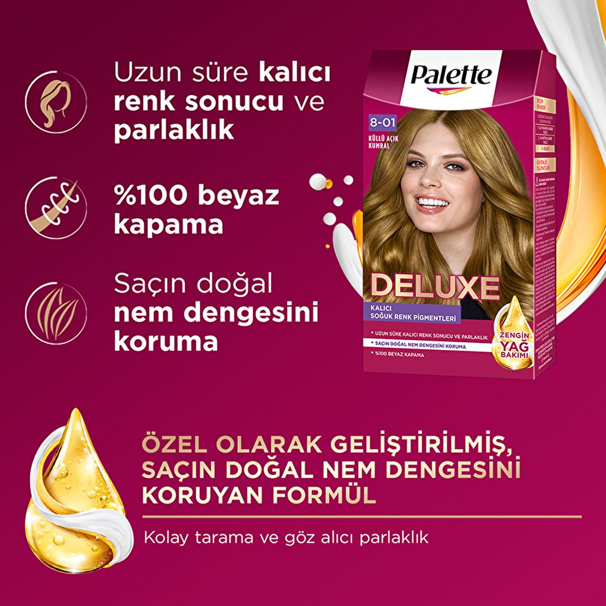 Palette Deluxe KŸllŸ A�õk Kumral Hair Dye: Intense Light Ash Blonde Color, Perfect Grey Coverage & Long Lasting Shine by Beauty Care Bag