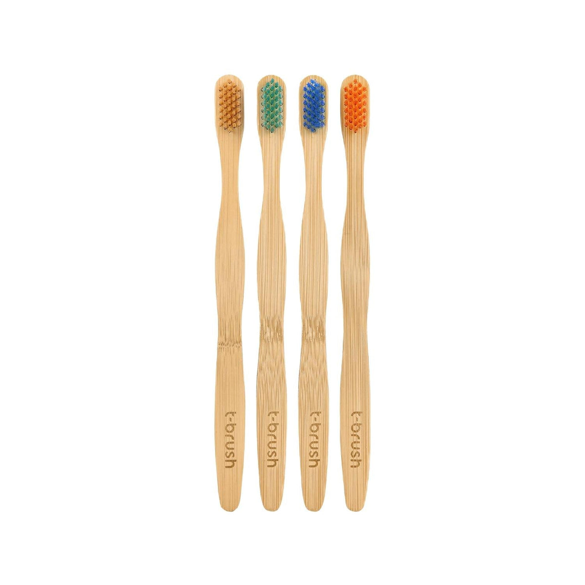 T-Brush Bamboo Toothbrush Medium Hardness 4-Pack - Eco-Friendly Oral Care by Beauty Care Bag