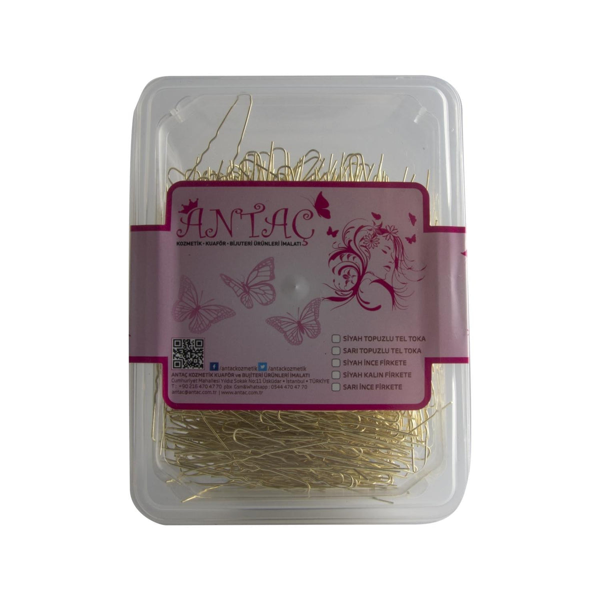 Antaç Yellow Thin Hairpin (Firkete) - 200g, Gentle Hair Styling Accessory for Long Hair by Beauty Care Bag