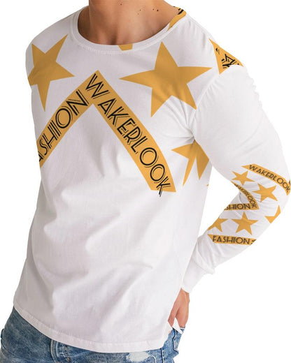 Men's Fashion Long Sleeve Wakerlook Tee by Sky Blue Saffron