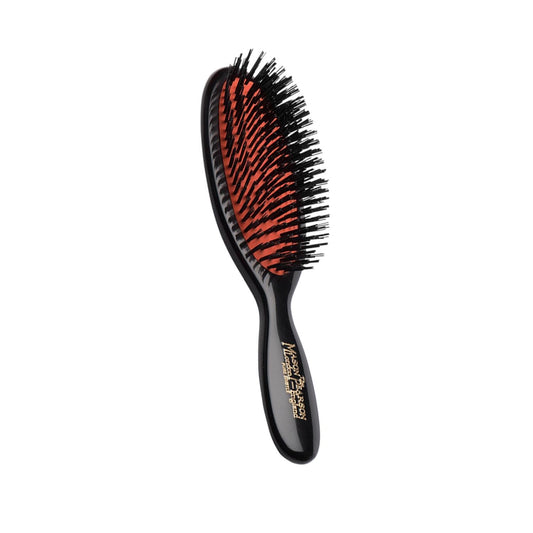 Mason Pearson Pocket Extra stiff boar bristle EB4 hair brush in dark, for thick or curly hair