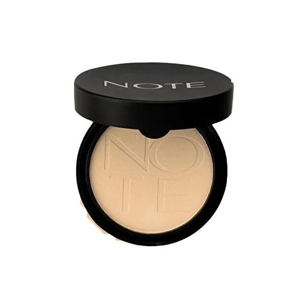 Note Luminous Silk Compact Powder 03 Medium Beige: Matte Finish, Long Lasting Makeup, Argan Oil & Skin Smoothing - Anti-Aging Face Powder by Beauty Care Bag