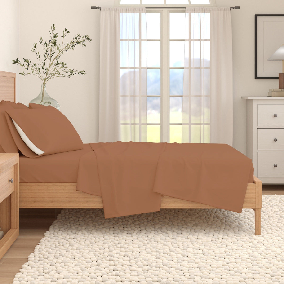 Cotton Solid Flannel Sheet - Nordic Collection by Great Bay Home