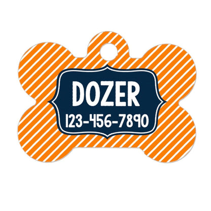 Personalized Dog Tag - Custom Dog Collar Bone Shaped Tag with Vibrant Print by Joyful Moose